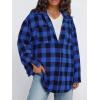 imageTrendy Queen Women Shackets Long Sleeve Flannel Shirts Button Down Blouse Plaid Tops Fall Outfits Fashion Winter Jackets 2025Blue