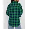 imageTrendy Queen Women Shackets Long Sleeve Flannel Shirts Button Down Blouse Plaid Tops Fall Outfits Fashion Winter Jackets 2025Green