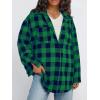 imageTrendy Queen Women Shackets Long Sleeve Flannel Shirts Button Down Blouse Plaid Tops Fall Outfits Fashion Winter Jackets 2025Green