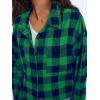 imageTrendy Queen Women Shackets Long Sleeve Flannel Shirts Button Down Blouse Plaid Tops Fall Outfits Fashion Winter Jackets 2025Green