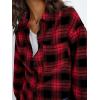 imageTrendy Queen Women Shackets Long Sleeve Flannel Shirts Button Down Blouse Plaid Tops Fall Outfits Fashion Winter Jackets 2025Red