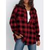 imageTrendy Queen Women Shackets Long Sleeve Flannel Shirts Button Down Blouse Plaid Tops Fall Outfits Fashion Winter Jackets 2025Red
