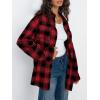 imageTrendy Queen Women Shackets Long Sleeve Flannel Shirts Button Down Blouse Plaid Tops Fall Outfits Fashion Winter Jackets 2025Red