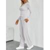 imageTrendy Queen Womens 2 Piece Lounge Sets Long Sleeve Slightly Crop Top Wide Leg Pants Casual Sweatsuit Matching OutfitsGray