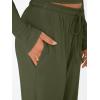 imageTrendy Queen Womens 2 Piece Matching Lounge Set Long Sleeve Slightly Crop Top Wide Leg Pants Casual SweatsuitArmy Green