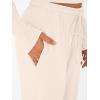 imageTrendy Queen Womens 2 Piece Matching Lounge Set Long Sleeve Slightly Crop Top Wide Leg Pants Casual SweatsuitBeige