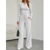 imageTrendy Queen Womens 2 Piece Matching Lounge Sets Fall Fashion Two Pieces Sweat Outfits Long Sleeve Wide Leg Pants TracksuitsLight Grey