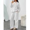 imageTrendy Queen Womens 2 Piece Outfits Fall Fashion Sweatsuits Oversized Hoodies Wide Leg Sweatpants Lounge Matching Track SetsGery