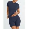 imageTrendy Queen Womens 2 Piece Workout Sets Short Matching Lounge Sets Summer Clothes Going Out Gym OutfitsNavyblue