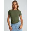 imageTrendy Queen Womens Basic T Shirts Summer Tops 2025 Crop Short Sleeve Slim Fit Tee Cute Gym Workout ClothesArmygreen