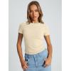 imageTrendy Queen Womens Basic T Shirts Summer Tops 2025 Crop Short Sleeve Slim Fit Tee Cute Gym Workout ClothesBeige