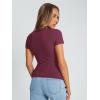 imageTrendy Queen Womens Basic T Shirts Summer Tops 2025 Crop Short Sleeve Slim Fit Tee Cute Gym Workout ClothesBurgundy