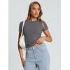 imageTrendy Queen Womens Basic T Shirts Summer Tops 2025 Crop Short Sleeve Slim Fit Tee Cute Gym Workout ClothesDeepgrey