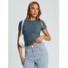imageTrendy Queen Womens Basic T Shirts Summer Tops 2025 Crop Short Sleeve Slim Fit Tee Cute Gym Workout ClothesHazeblue