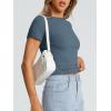 imageTrendy Queen Womens Basic T Shirts Summer Tops 2025 Crop Short Sleeve Slim Fit Tee Cute Gym Workout ClothesHazeblue