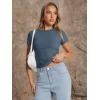 imageTrendy Queen Womens Basic T Shirts Summer Tops 2025 Crop Short Sleeve Slim Fit Tee Cute Gym Workout ClothesHazeblue