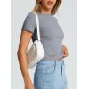 imageTrendy Queen Womens Basic T Shirts Summer Tops 2025 Crop Short Sleeve Slim Fit Tee Cute Gym Workout ClothesLightgrey