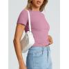 imageTrendy Queen Womens Basic T Shirts Summer Tops 2025 Crop Short Sleeve Slim Fit Tee Cute Gym Workout ClothesMauve