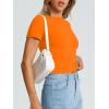 imageTrendy Queen Womens Basic T Shirts Summer Tops 2025 Crop Short Sleeve Slim Fit Tee Cute Gym Workout ClothesOrange