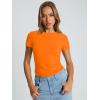 imageTrendy Queen Womens Basic T Shirts Summer Tops 2025 Crop Short Sleeve Slim Fit Tee Cute Gym Workout ClothesOrange