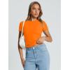 imageTrendy Queen Womens Basic T Shirts Summer Tops 2025 Crop Short Sleeve Slim Fit Tee Cute Gym Workout ClothesOrange
