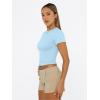 imageTrendy Queen Womens Basic T Shirts Summer Tops 2025 Short Sleeve Crop Tops Slim Fit Gym Workout Y2k ClothesBaby Blue