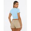 imageTrendy Queen Womens Basic T Shirts Summer Tops 2025 Short Sleeve Crop Tops Slim Fit Gym Workout Y2k ClothesBaby Blue