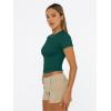 imageTrendy Queen Womens Basic T Shirts Summer Tops 2025 Short Sleeve Crop Tops Slim Fit Gym Workout Y2k ClothesDark Green
