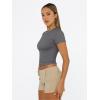 imageTrendy Queen Womens Basic T Shirts Summer Tops 2025 Short Sleeve Crop Tops Slim Fit Gym Workout Y2k ClothesGrey02