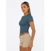 imageTrendy Queen Womens Basic T Shirts Summer Tops 2025 Short Sleeve Crop Tops Slim Fit Gym Workout Y2k ClothesHaze Blue