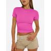 imageTrendy Queen Womens Basic T Shirts Summer Tops 2025 Short Sleeve Crop Tops Slim Fit Gym Workout Y2k ClothesHot Pink