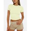 imageTrendy Queen Womens Basic T Shirts Summer Tops 2025 Short Sleeve Crop Tops Slim Fit Gym Workout Y2k ClothesLemon Yellow