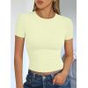 imageTrendy Queen Womens Basic T Shirts Summer Tops 2025 Short Sleeve Crop Tops Slim Fit Gym Workout Y2k ClothesLemon Yellow