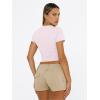 imageTrendy Queen Womens Basic T Shirts Summer Tops 2025 Short Sleeve Crop Tops Slim Fit Gym Workout Y2k ClothesLight Pink