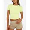 imageTrendy Queen Womens Basic T Shirts Summer Tops 2025 Short Sleeve Crop Tops Slim Fit Gym Workout Y2k ClothesLime Green