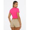 imageTrendy Queen Womens Basic T Shirts Summer Tops 2025 Short Sleeve Crop Tops Slim Fit Gym Workout Y2k ClothesNeon Pink