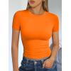 imageTrendy Queen Womens Basic T Shirts Summer Tops 2025 Short Sleeve Crop Tops Slim Fit Gym Workout Y2k ClothesOrange
