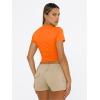 imageTrendy Queen Womens Basic T Shirts Summer Tops 2025 Short Sleeve Crop Tops Slim Fit Gym Workout Y2k ClothesOrange
