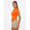 imageTrendy Queen Womens Basic T Shirts Summer Tops 2025 Short Sleeve Crop Tops Slim Fit Gym Workout Y2k ClothesOrange