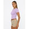 imageTrendy Queen Womens Basic T Shirts Summer Tops 2025 Short Sleeve Crop Tops Slim Fit Gym Workout Y2k ClothesPurple