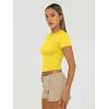 imageTrendy Queen Womens Basic T Shirts Summer Tops 2025 Short Sleeve Crop Tops Slim Fit Gym Workout Y2k ClothesYellow