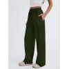 imageTrendy Queen Womens Business Casual Pants Barrel Sweatpants Wide Leg Comfy Lounge Pants Baggy Flowy Ribbed Fall OutfitsArmygreen