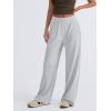 imageTrendy Queen Womens Business Casual Pants Barrel Sweatpants Wide Leg Comfy Lounge Pants Baggy Flowy Ribbed Fall OutfitsGrey