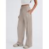 imageTrendy Queen Womens Business Casual Pants Barrel Sweatpants Wide Leg Comfy Lounge Pants Baggy Flowy Ribbed Fall OutfitsKhaki