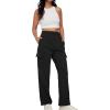 imageTrendy Queen Womens Cargo Sweatpants Wide Leg Baggy Fleece High Waisted Sweats Pants Winter Clothes with PocketsBlack