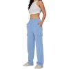 imageTrendy Queen Womens Cargo Sweatpants Wide Leg Baggy Fleece High Waisted Sweats Pants Winter Clothes with PocketsSkyblue