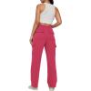 imageTrendy Queen Womens Cargo Sweatpants Wide Leg Baggy Fleece High Waisted Sweats Pants Winter Clothes with PocketsWatermelonred