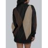 imageTrendy Queen Womens Color Block Argyle Plaid Oversized Chunky Knit Crewneck Sweaters 2025Black Nutmeg