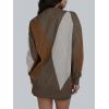 imageTrendy Queen Womens Color Block Argyle Plaid Oversized Chunky Knit Crewneck Sweaters 2025Nutmeg Brown