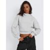imageTrendy Queen Womens Cropped Hoodie Long Sleeve Sweatshirts Fall Fashion 2024 Casual Y2k Outfits Winter ClothesGrey